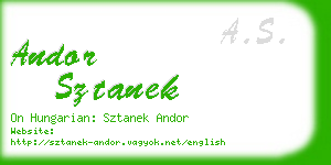 andor sztanek business card